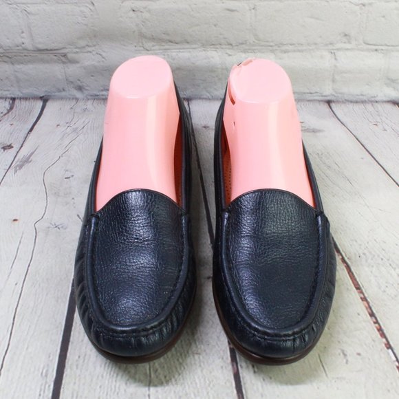 SAS Navy Blue Leather Slip on Casual Loafer Shoes Size 10.5 N - Picture 5 of 9